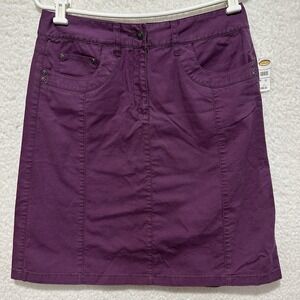 Talbots Stretch Purple‎ Cotton Blend Skirt Size 10 NWT